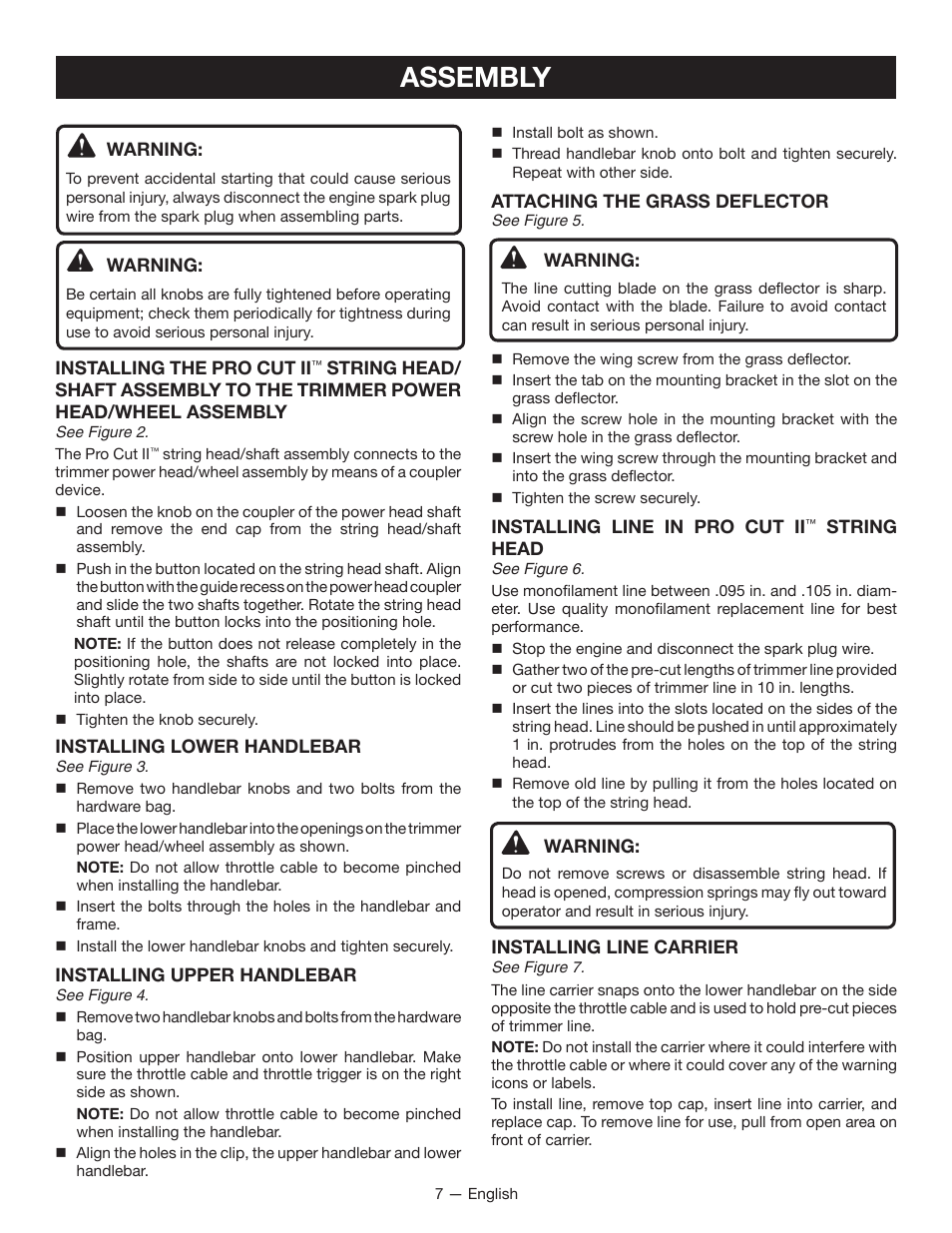 Assembly | Ryobi RY13010 User Manual | Page 11 / 48