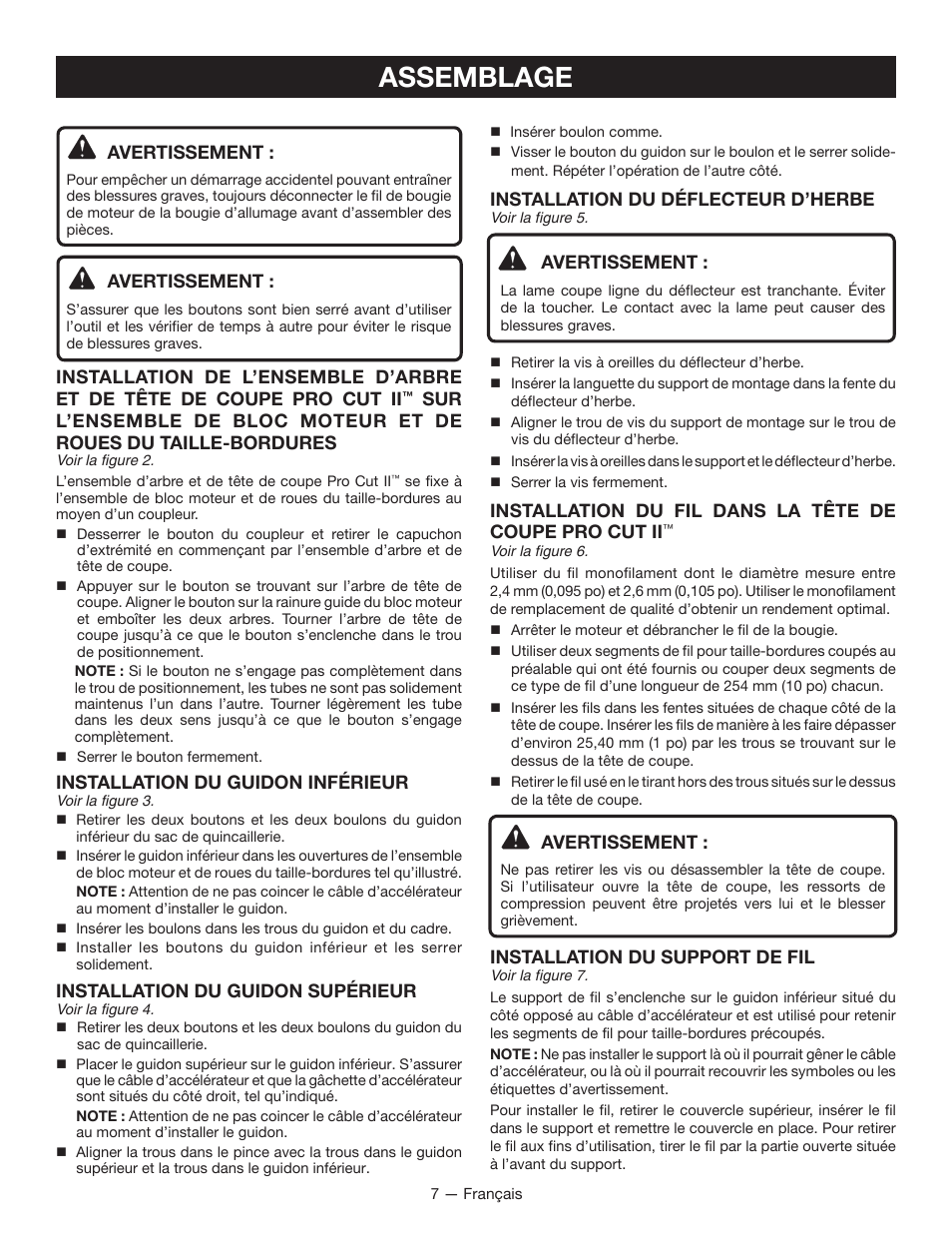 Assemblage | Ryobi RY13010 User Manual | Page 25 / 48