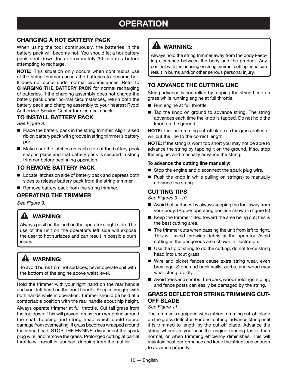 Operation | Ryobi RY29550 User Manual | Page 14 / 52