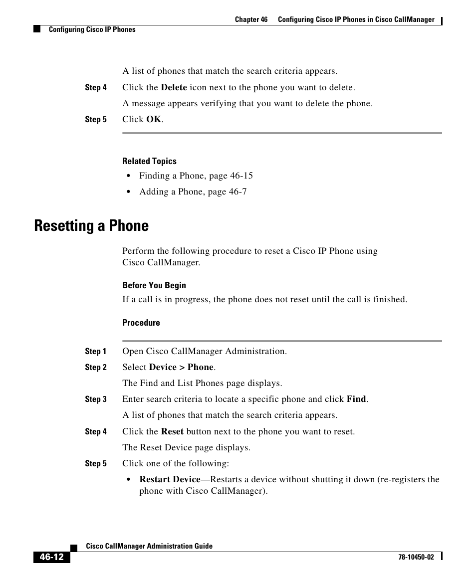 Resetting a phone | Cisco 78-10450-02 User Manual | Page 12 / 26