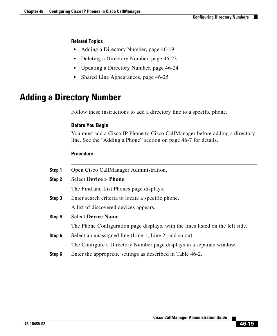 Adding a directory number | Cisco 78-10450-02 User Manual | Page 19 / 26