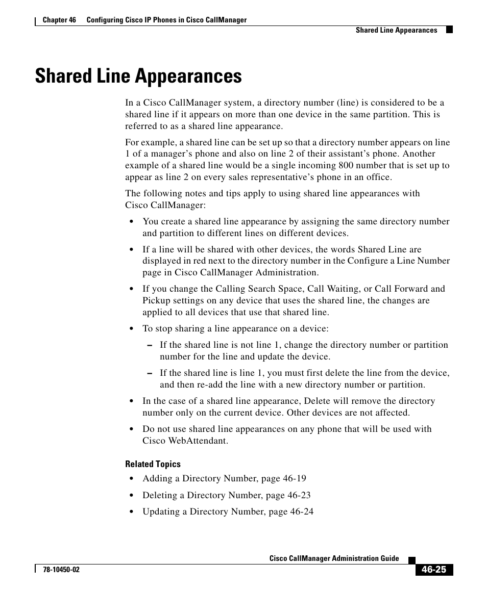 Shared line appearances | Cisco 78-10450-02 User Manual | Page 25 / 26