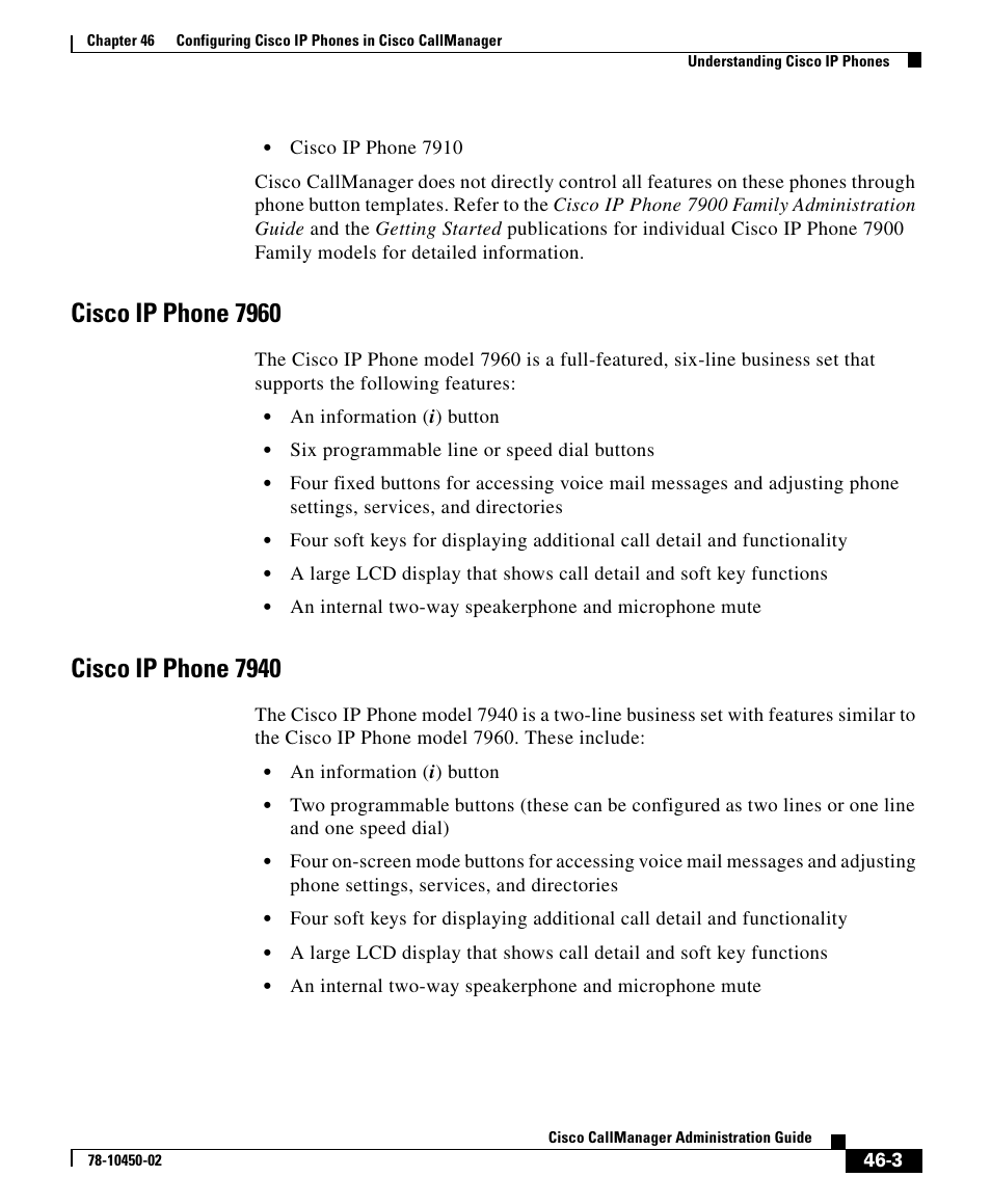 Cisco ip phone 7960, Cisco ip phone 7940 | Cisco 78-10450-02 User Manual | Page 3 / 26