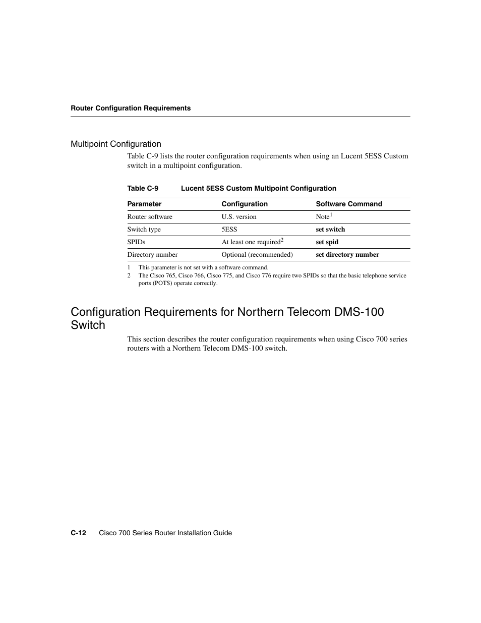 Multipoint configuration, C-12 | Cisco 700 User Manual | Page 108 / 118