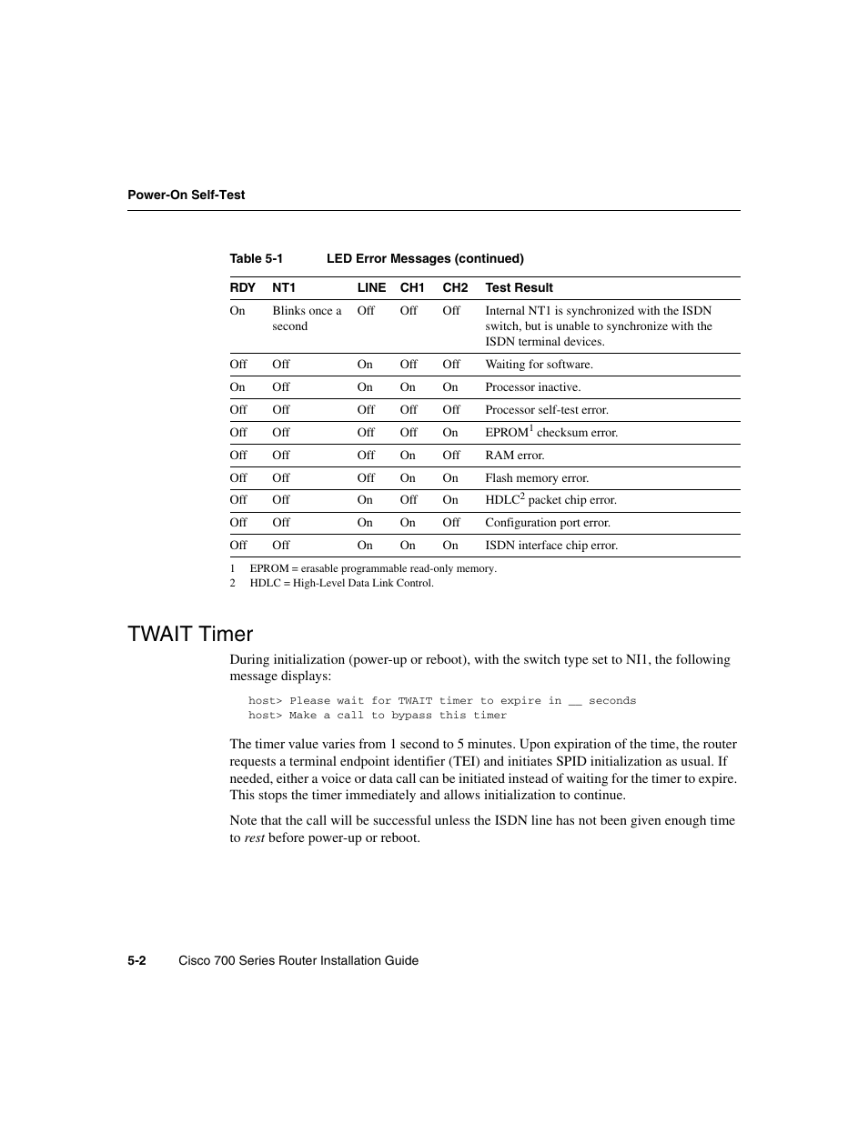 Twait timer | Cisco 700 User Manual | Page 64 / 118