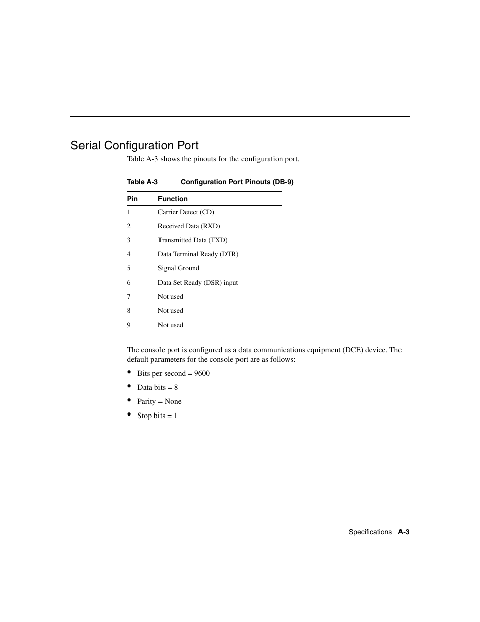 Serial configuration port | Cisco 700 User Manual | Page 83 / 118