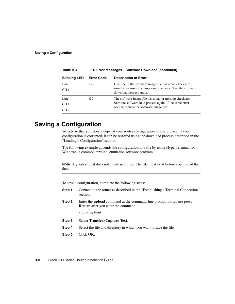 Saving a configuration | Cisco 700 User Manual | Page 94 / 118