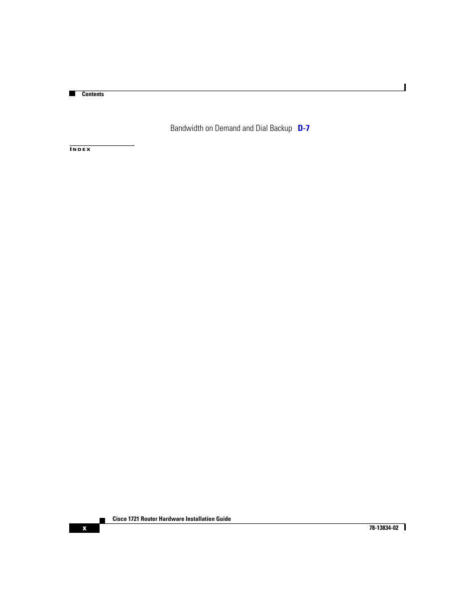 Bandwidth on demand and dial backup d-7 | Cisco 1721 User Manual | Page 8 / 92