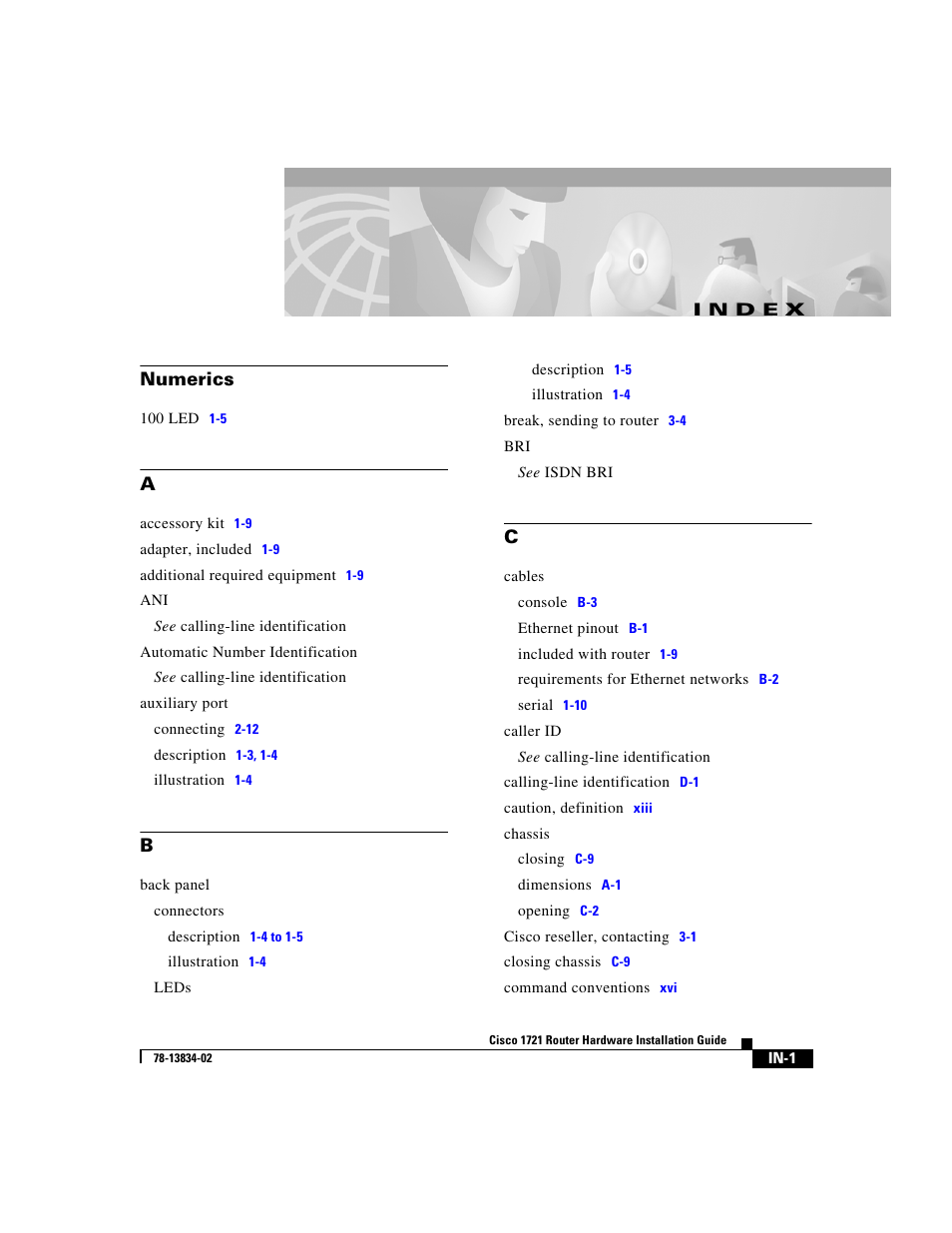 Index | Cisco 1721 User Manual | Page 87 / 92