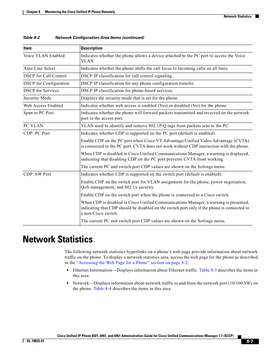 Network statistics | Cisco OL-19025-01 User Manual | Page 7 / 10