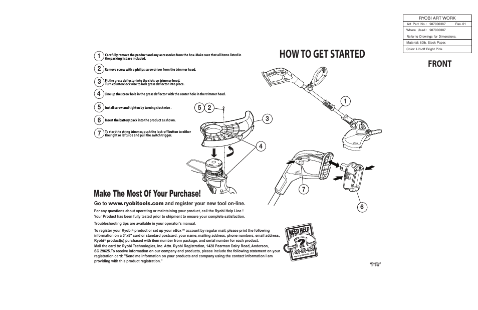 Ryobi P2000 User Manual | 2 pages