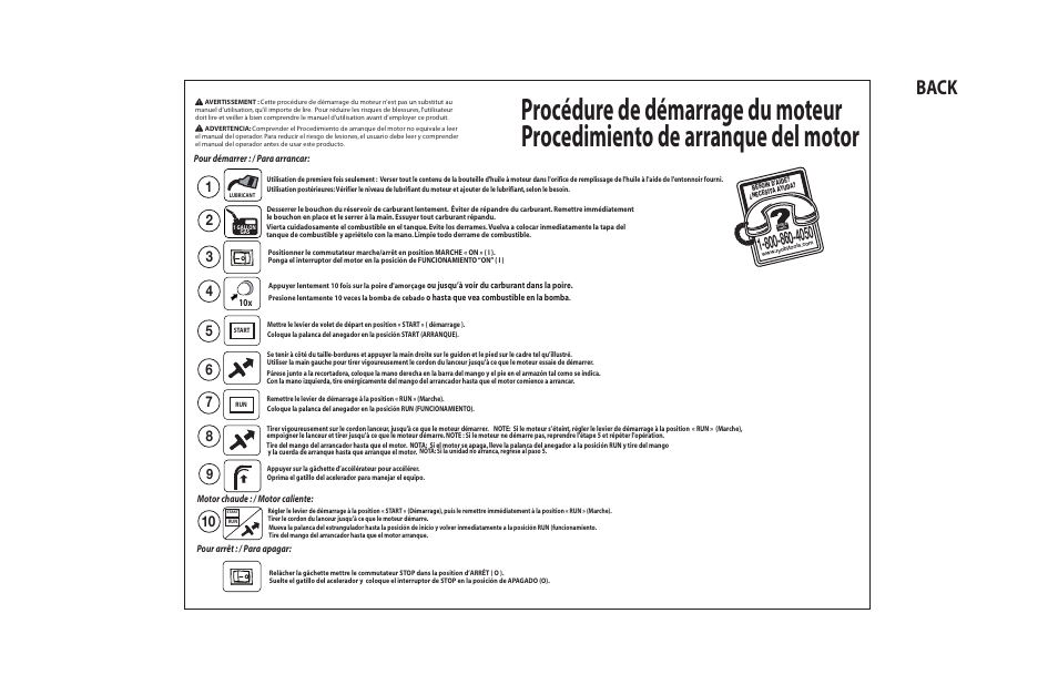 Back | Ryobi RY13015 User Manual | Page 2 / 2