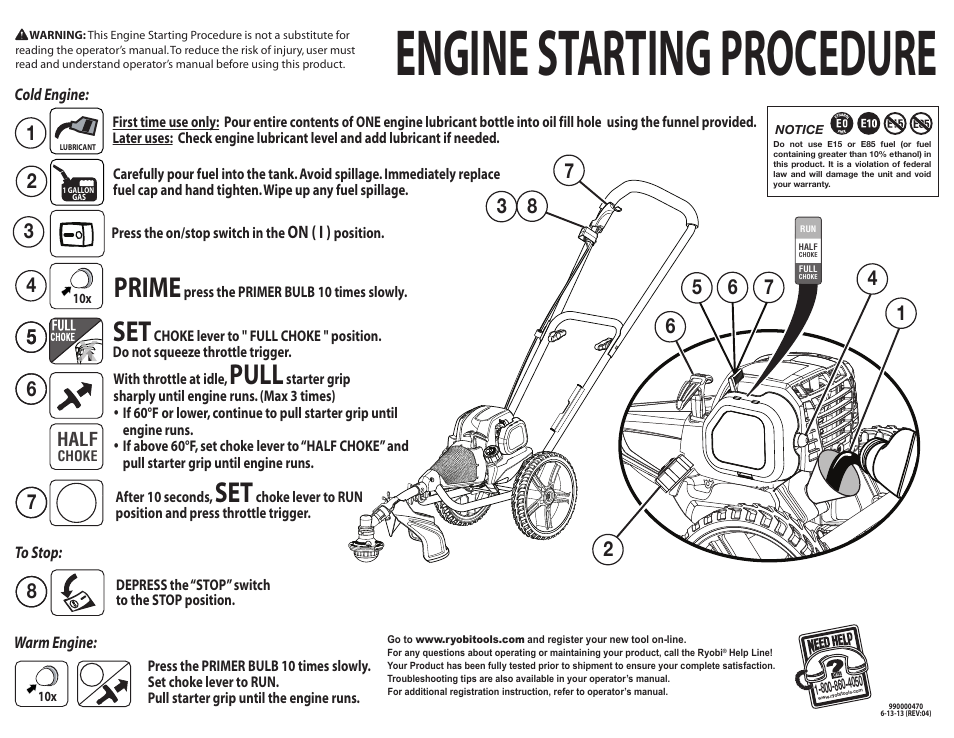 Ryobi RY13016 User Manual | 2 pages