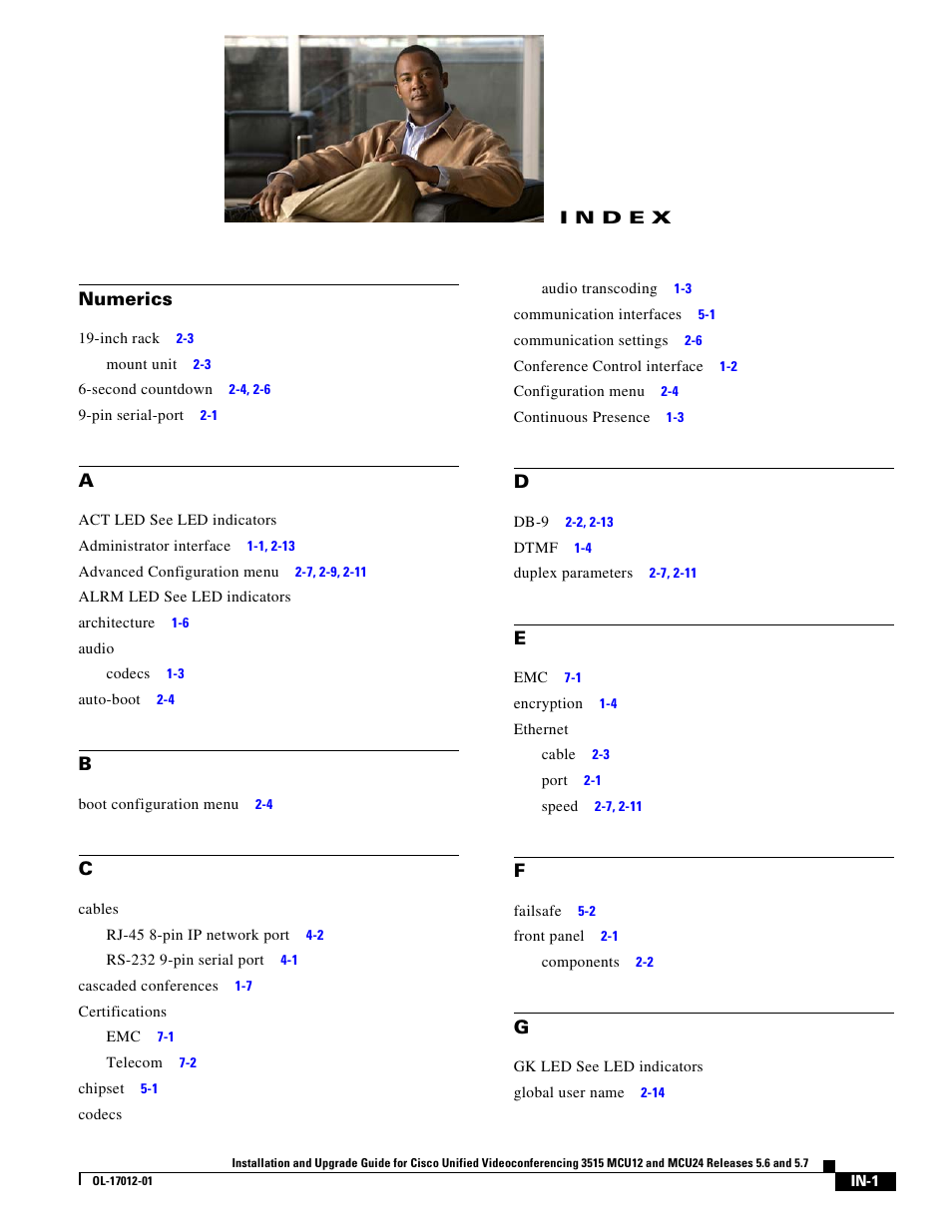 Index | Cisco 3515 MCU24 User Manual | Page 41 / 44