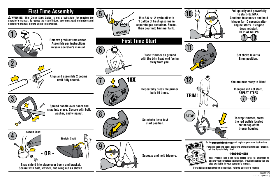 Ryobi RY28121 User Manual | 2 pages