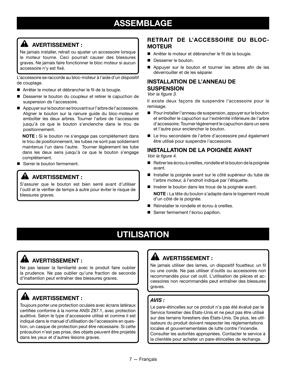 Assemblage, Utilisation | Ryobi RY28101 User Manual | Page 20 / 38