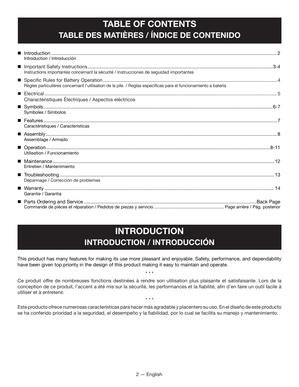 Ryobi P2200 User Manual | Page 6 / 44