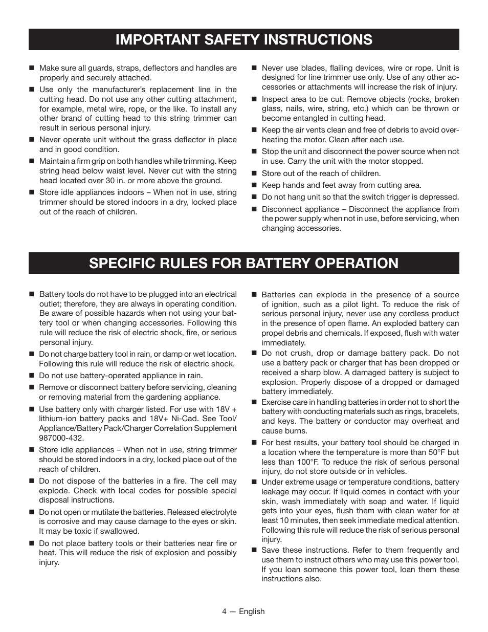 Ryobi P2200 User Manual | Page 8 / 44