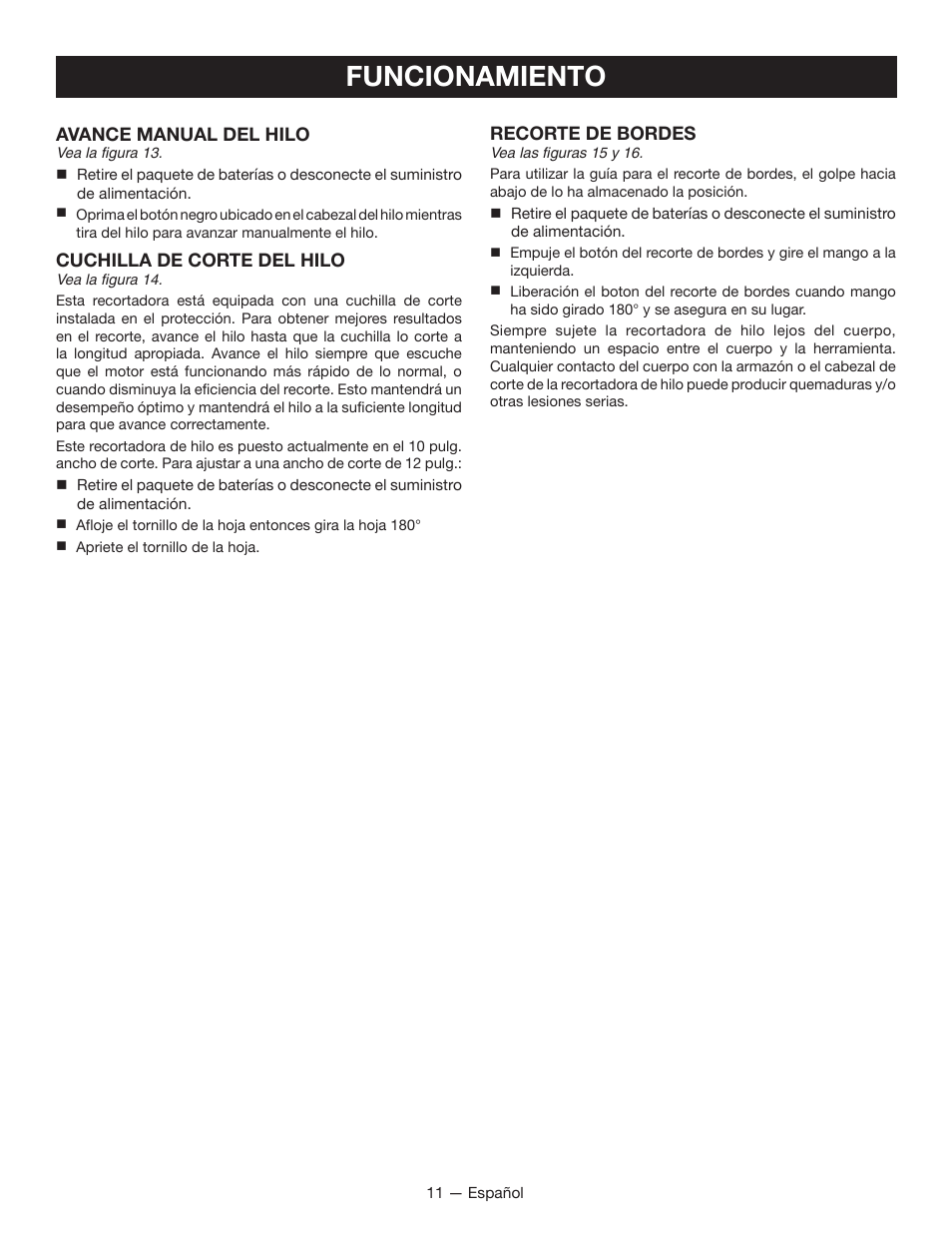 Funcionamiento | Ryobi P2200 User Manual | Page 40 / 44