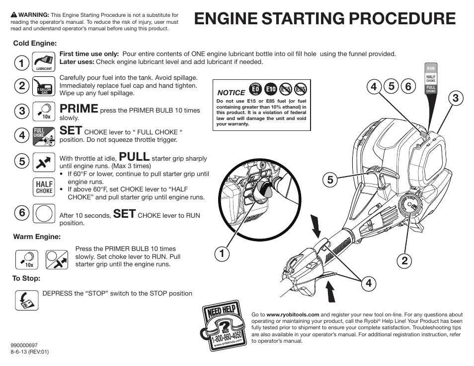 Ryobi RY34007 User Manual | 2 pages