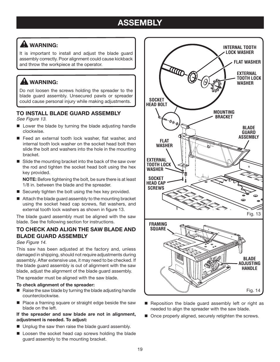 Assembly | Ryobi BTS10S User Manual | Page 19 / 34