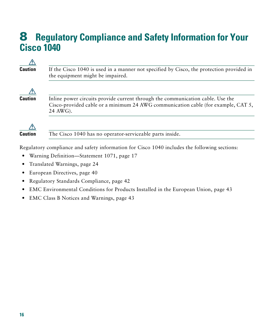 Cisco 1040 User Manual | Page 16 / 52