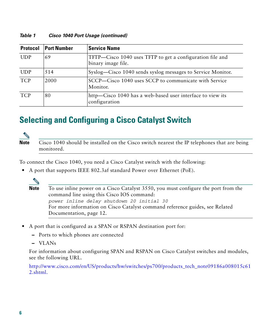 Selecting and configuring a cisco catalyst switch | Cisco 1040 User Manual | Page 6 / 52