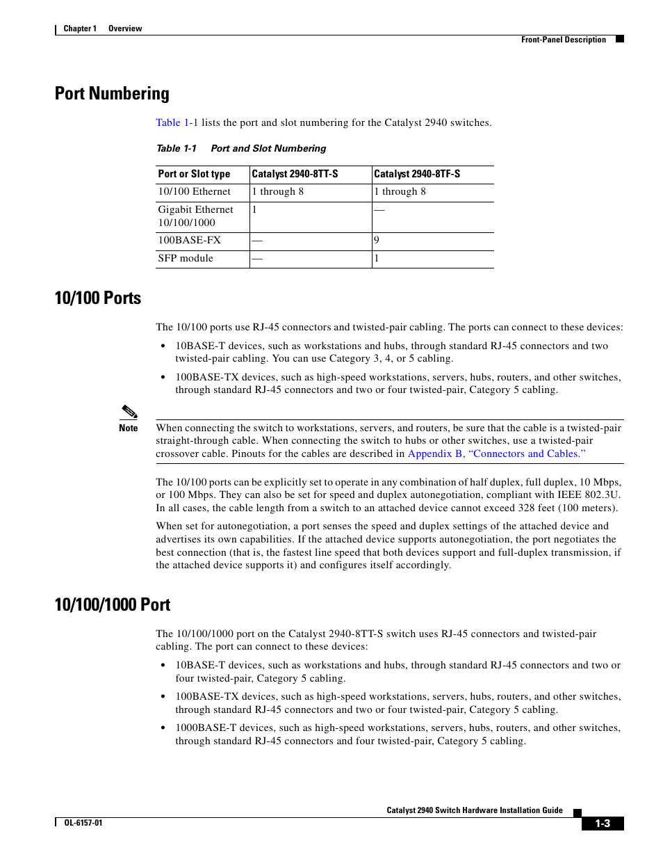 Port numbering, 10/100 ports, 10/100/1000 port | Cisco 2940 User Manual | Page 21 / 82