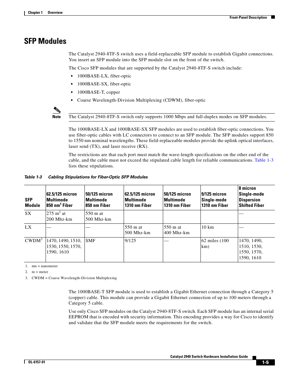 Sfp modules | Cisco 2940 User Manual | Page 23 / 82