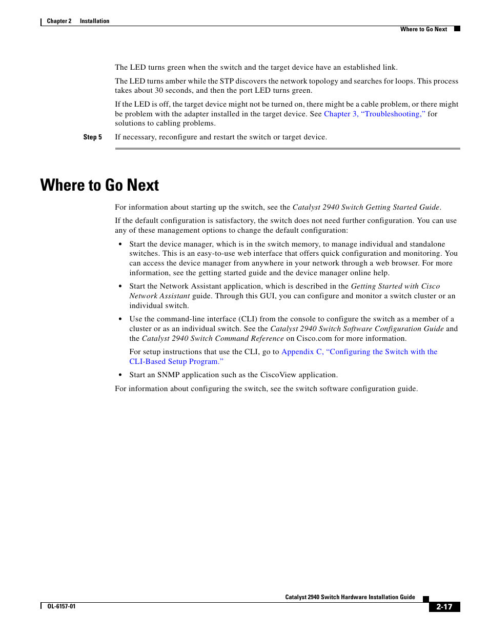 Where to go next | Cisco 2940 User Manual | Page 47 / 82