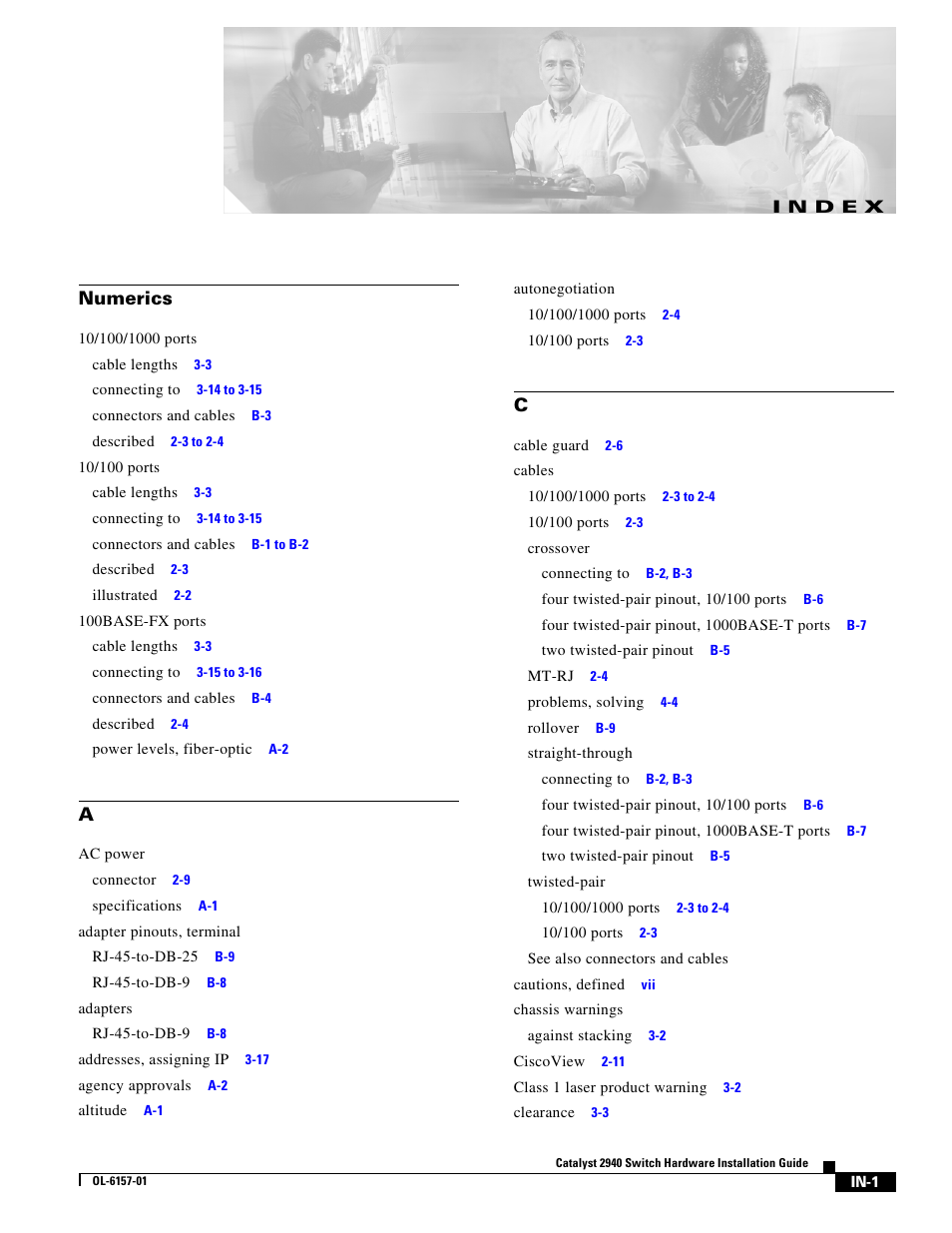 Index, N d e x | Cisco 2940 User Manual | Page 77 / 82
