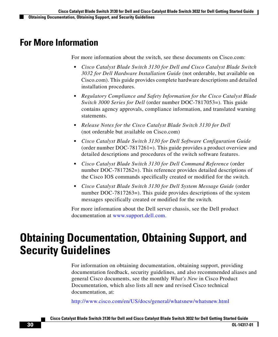 For more information | Cisco 3032 User Manual | Page 30 / 34