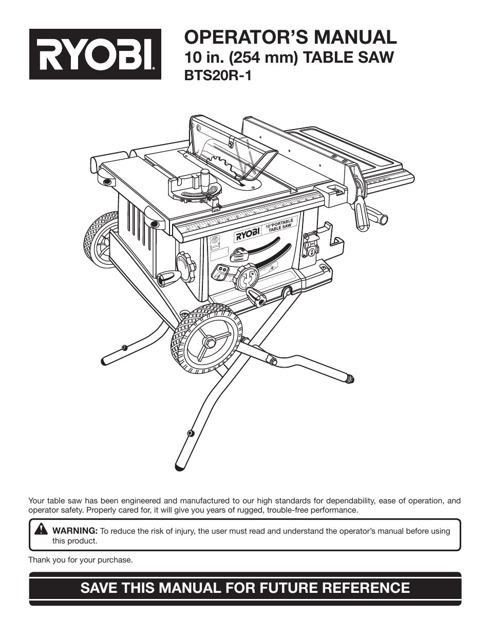 Ryobi BTS20R-1 User Manual | 34 pages