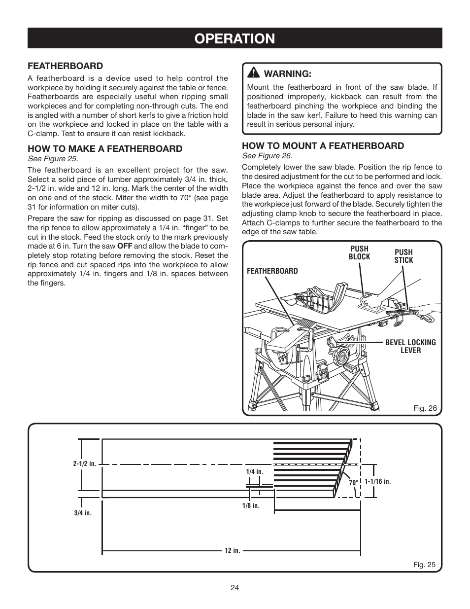 Operation | Ryobi RTS20 User Manual | Page 24 / 42