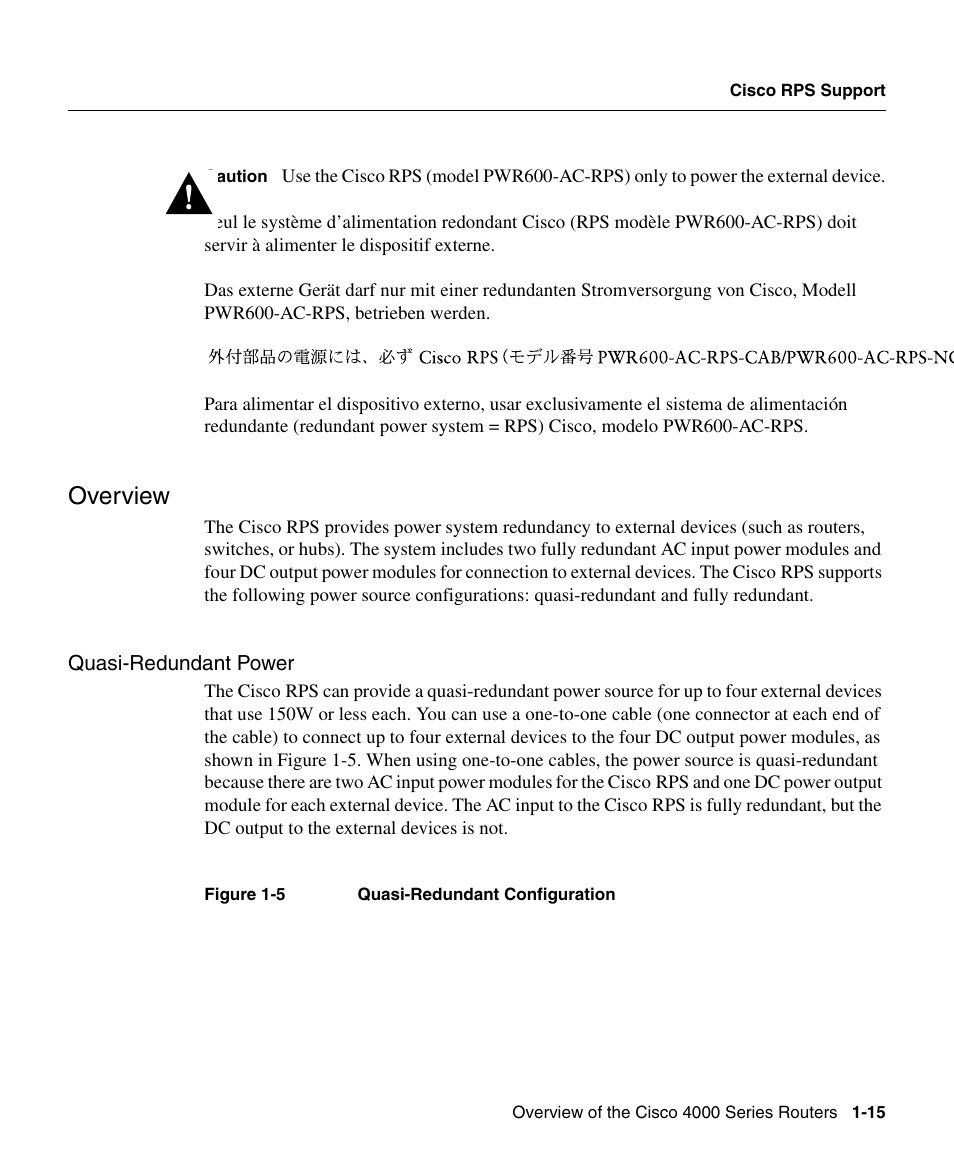 Quasi-redundant power, Overview | Cisco 4000 User Manual | Page 15 / 18