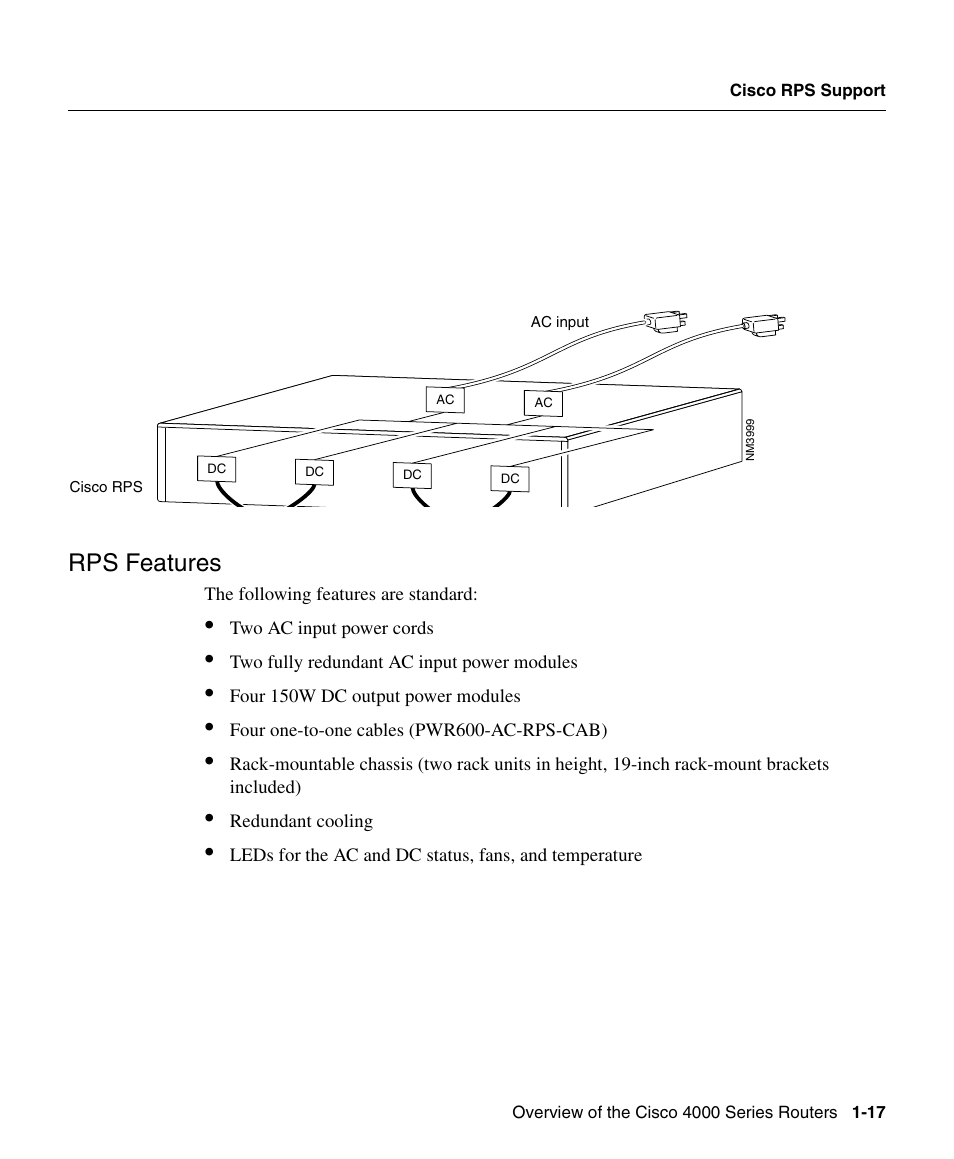 Rps features | Cisco 4000 User Manual | Page 17 / 18