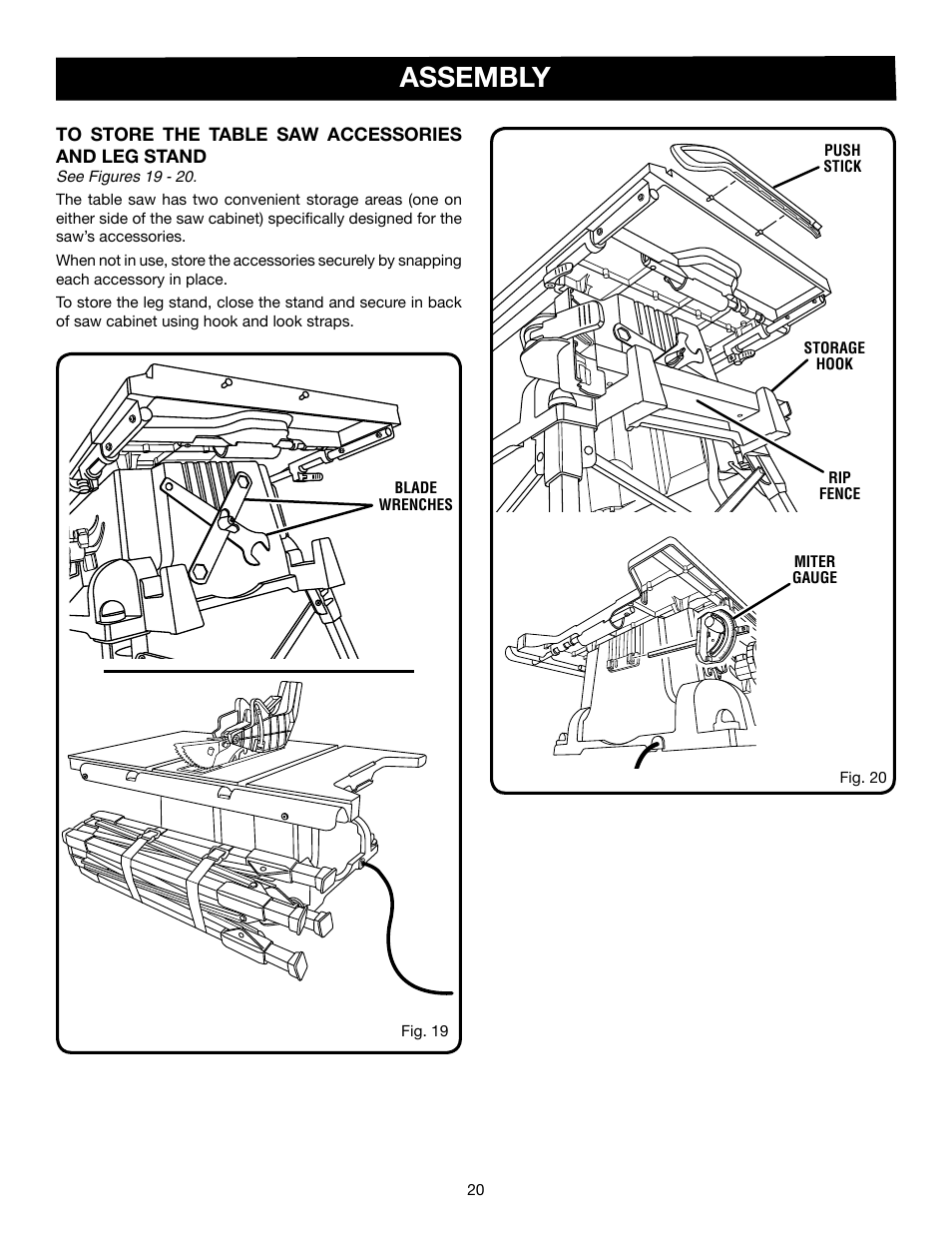 Assembly | Ryobi RTS21 User Manual | Page 20 / 40