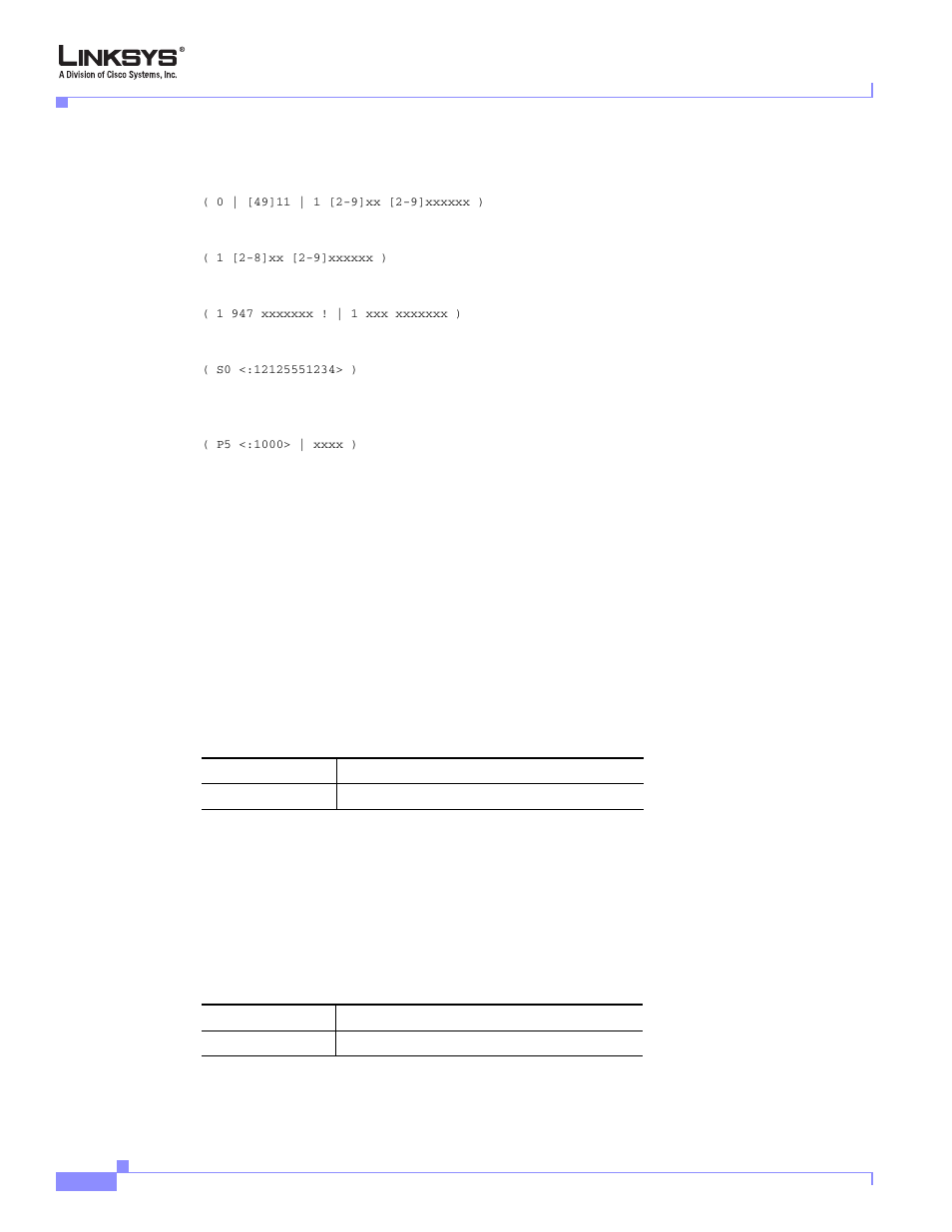 Dial plan timers, Interdigit long timer, Interdigit short timer | Cisco Linksys SPA9000 User Manual | Page 102 / 226
