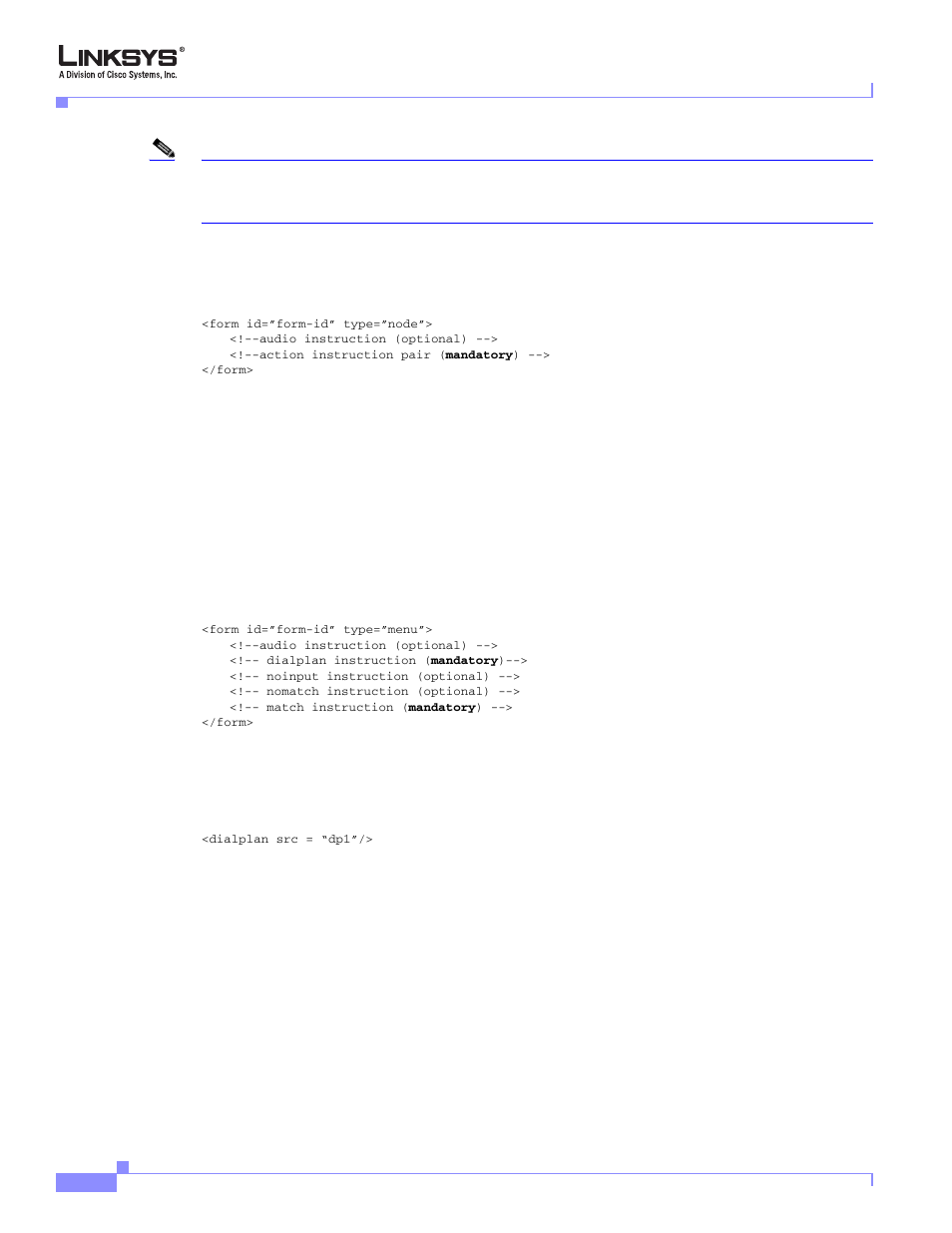Node type dialog, Menu type dialog, Dialplan statement | Cisco Linksys SPA9000 User Manual | Page 138 / 226