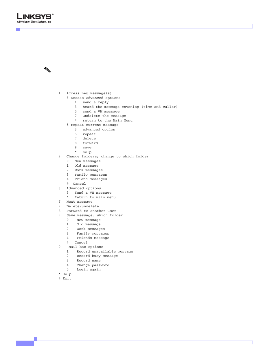 Spa400 voicemail options, Managing voicemail | Cisco Linksys SPA9000 User Manual | Page 86 / 226