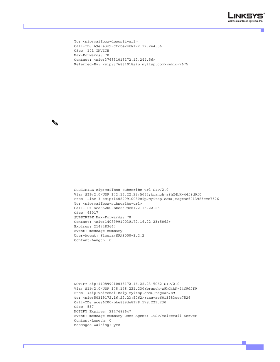 Subscribing to voicemail notification | Cisco Linksys SPA9000 User Manual | Page 89 / 226