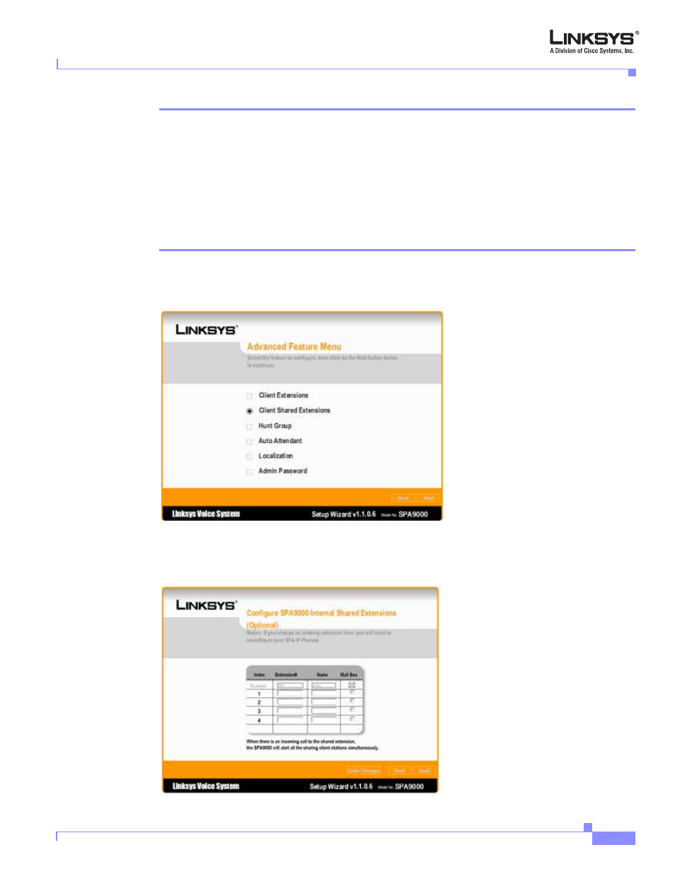 Configuring shared extensions | Cisco Linksys SPA9000 User Manual | Page 95 / 226
