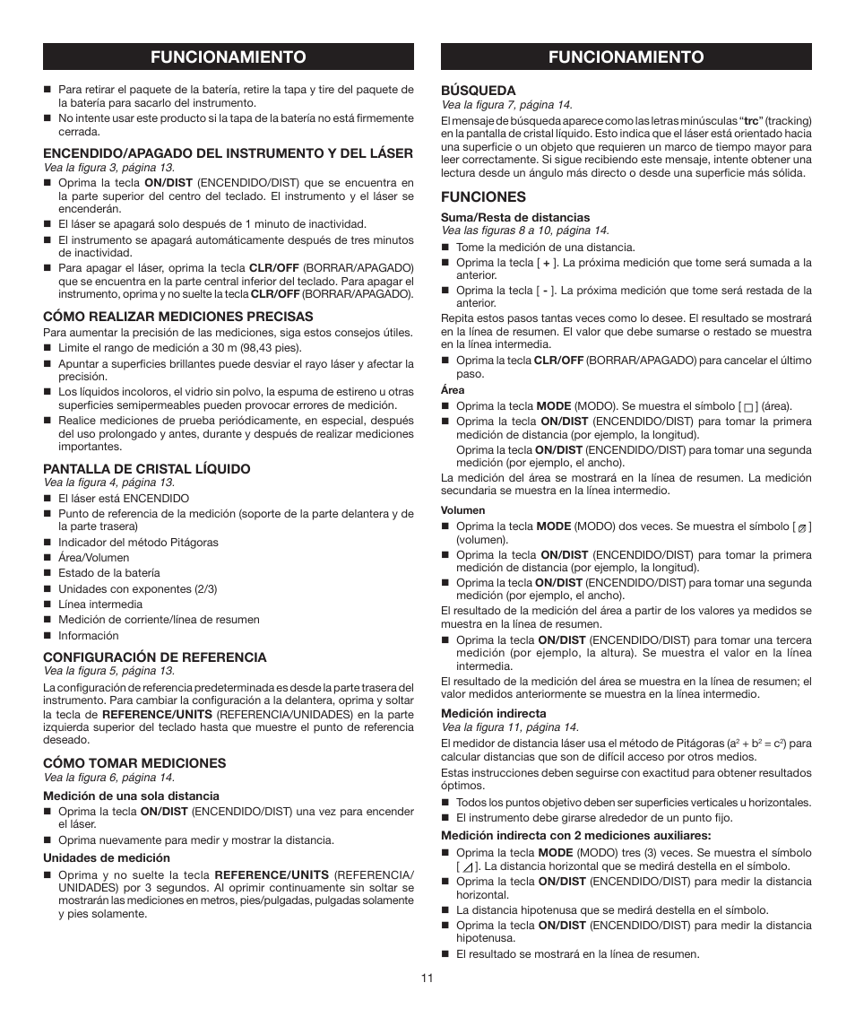 Funcionamiento, Funciones | Ryobi RP4011 User Manual | Page 11 / 16