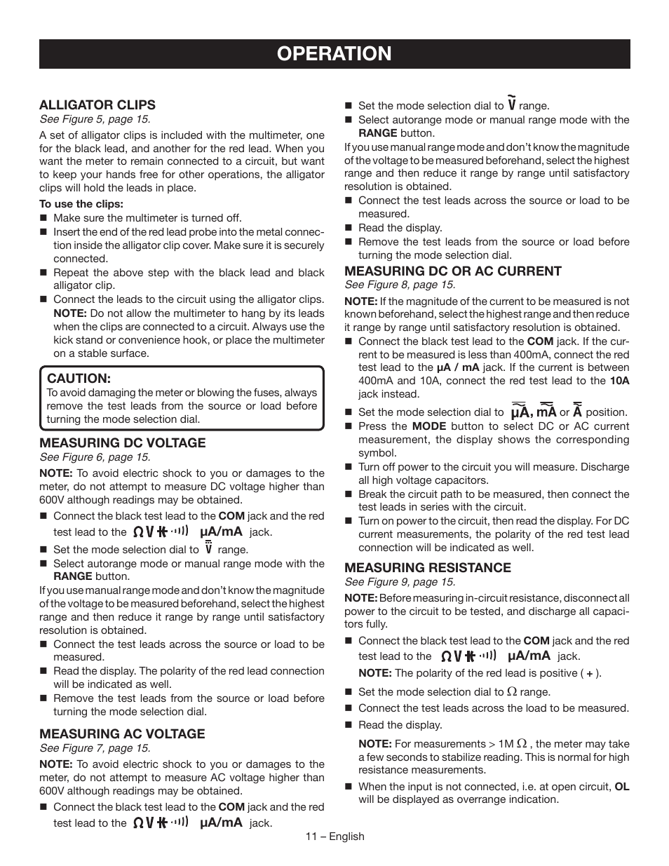 Operation | Ryobi RP4020 User Manual | Page 11 / 40