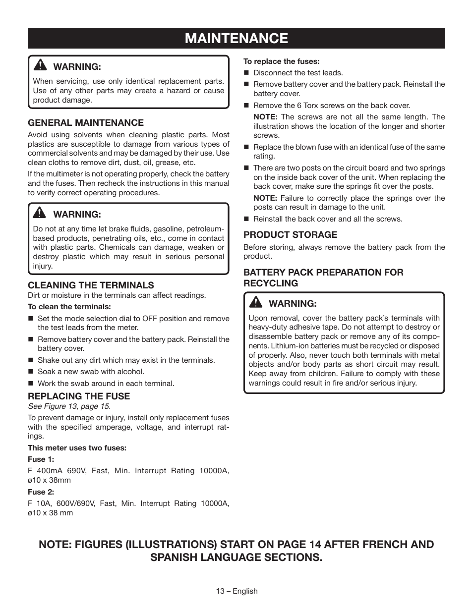 Maintenance | Ryobi RP4020 User Manual | Page 13 / 40