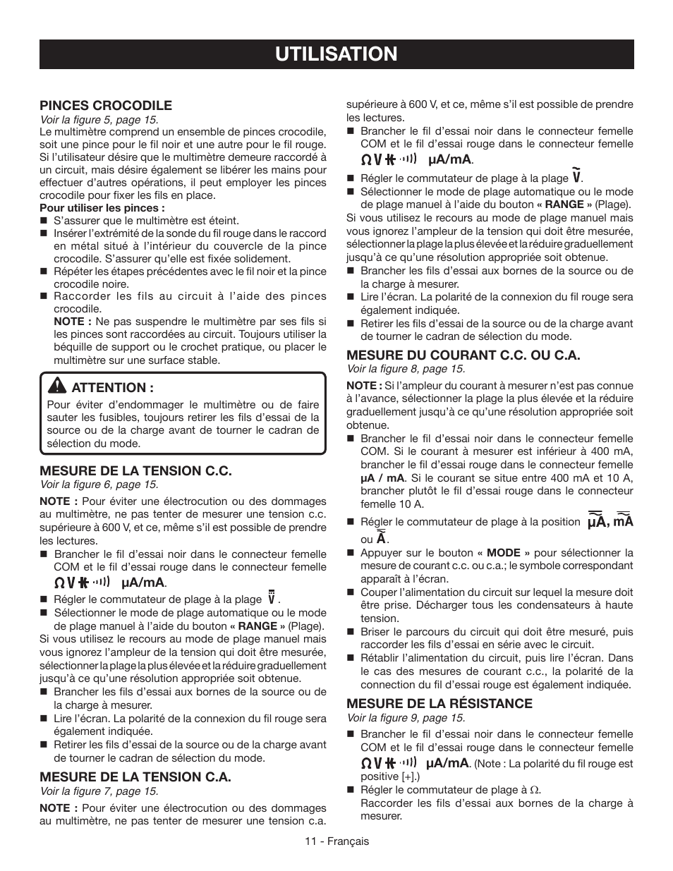 Utilisation | Ryobi RP4020 User Manual | Page 23 / 40