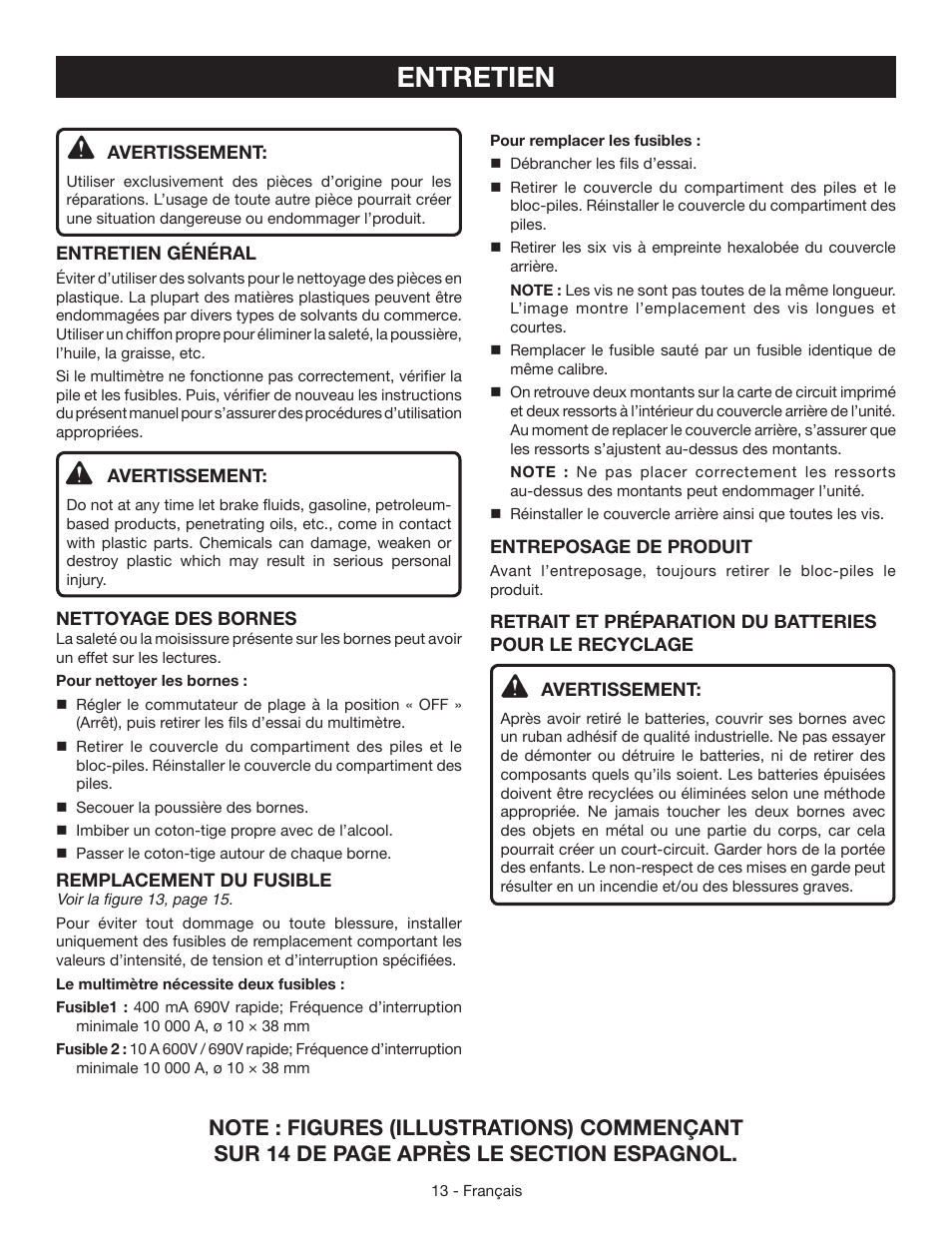 Entretien | Ryobi RP4020 User Manual | Page 25 / 40