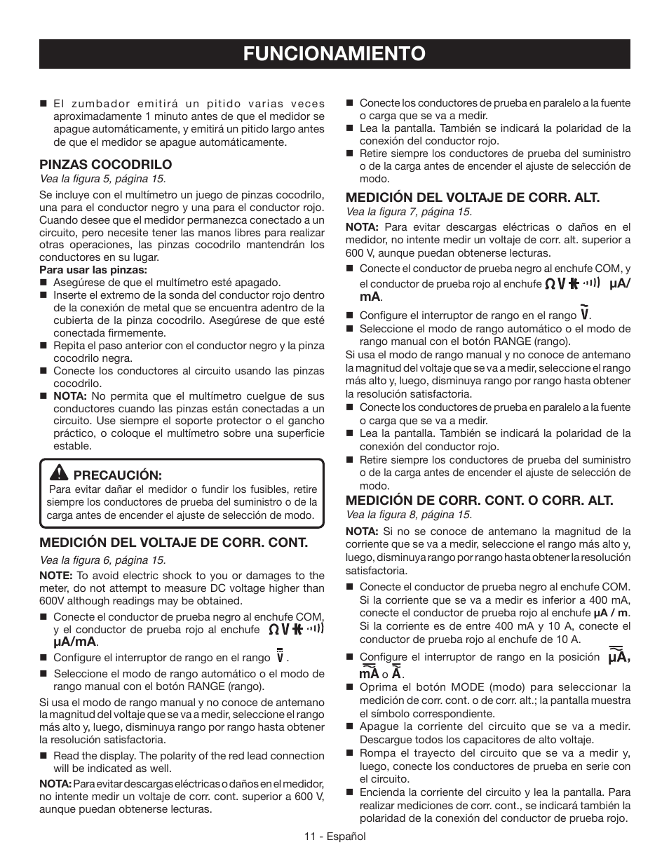Funcionamiento | Ryobi RP4020 User Manual | Page 35 / 40