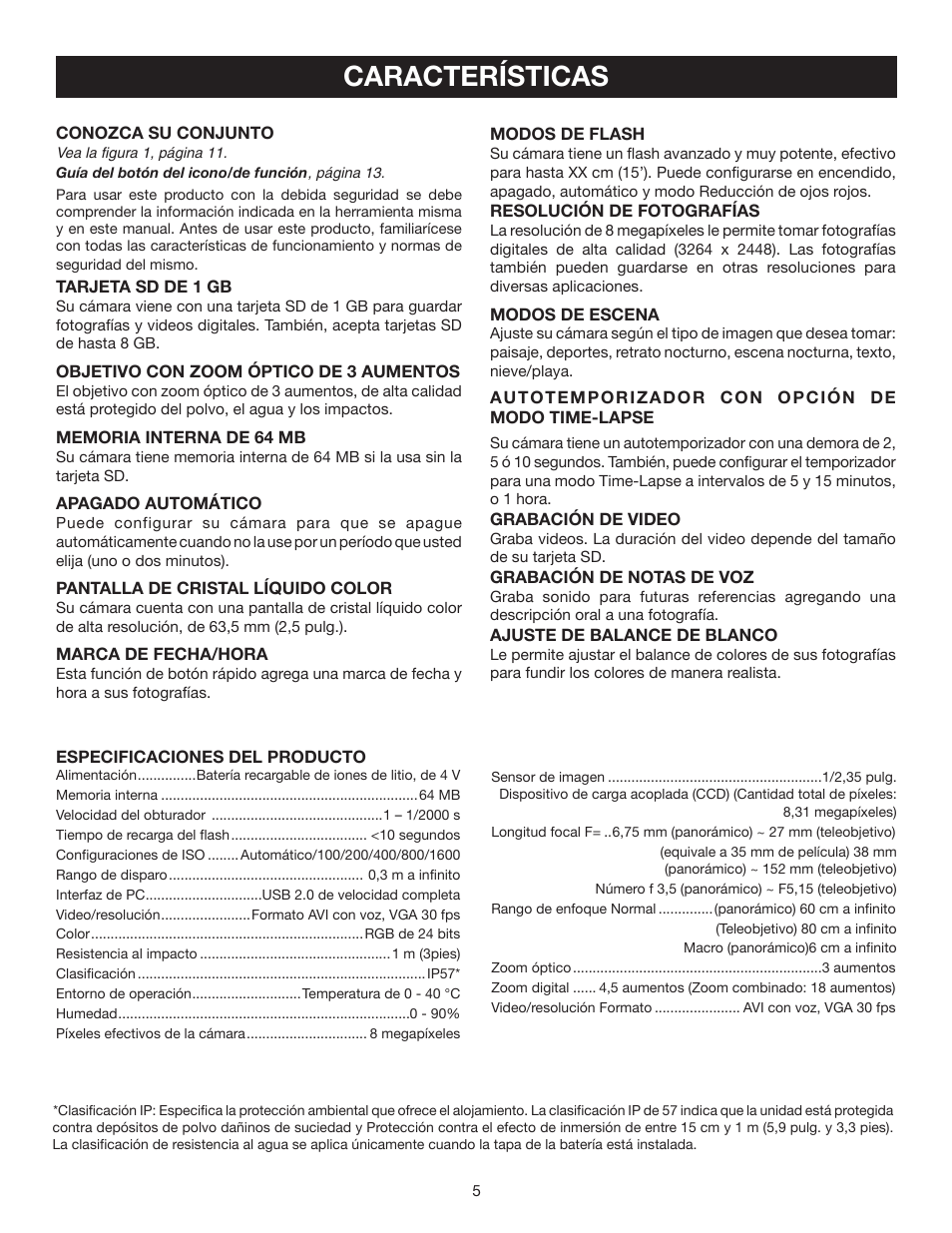 Características | Ryobi RP4200 User Manual | Page 23 / 32