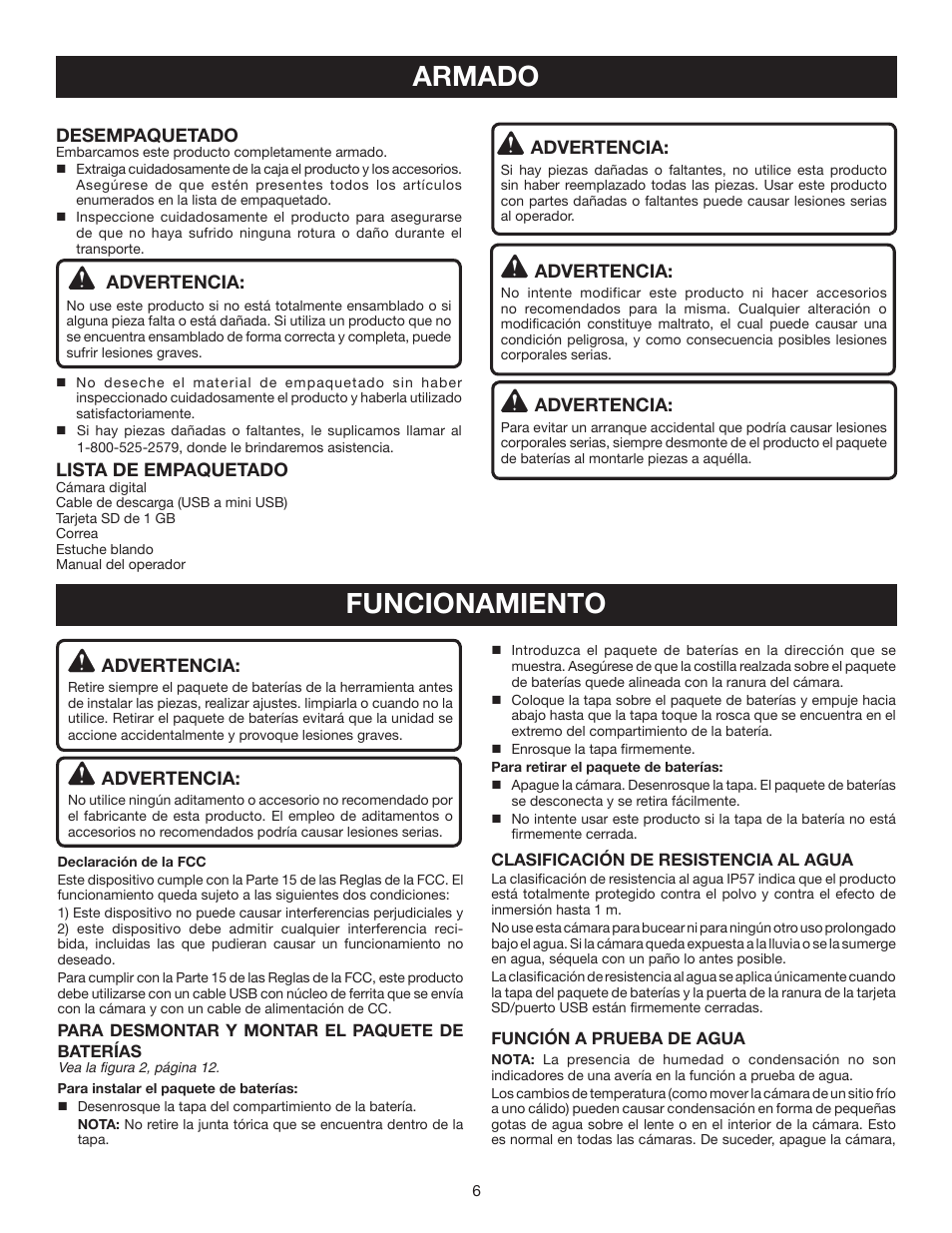 Funcionamiento armado | Ryobi RP4200 User Manual | Page 24 / 32